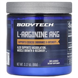 BodyTech, L-аргинин AKG в порошке, без добавок, 90 г (3,17 унции)