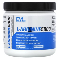 EVLution Nutrition, L-аргинин 5000, без добавок, 150 г (5,3 унции)