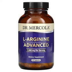 Dr. Mercola, L-аргинин, улучшенная формула, 1000 мг, 90 капсул (333 мг в 1 капсуле)