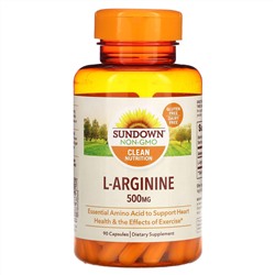 Sundown Naturals, L-аргинин, 500 мг, 90 капсул
