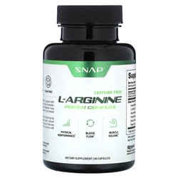 Snap Supplements, L-аргинин, без кофеина, 60 капсул