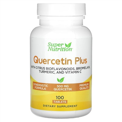 Super Nutrition, кверцетин плюс, 100 таблеток