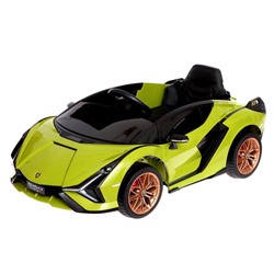 Электромобиль Lamborghini SIAN, EVA колёса, кожаное сидение, цвет зелёный