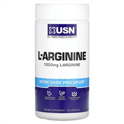USN, L-аргинин, 1000 мг, 60 капсул (500 мг в 1 капсуле)
