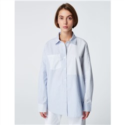 Camisa - forma oversize - 100% algodón - azul pálido