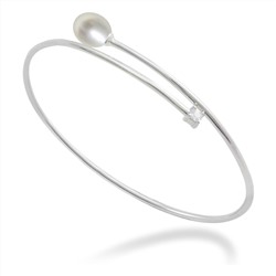 Pulsera - plata 925 - perla de agua dulce - Ø de la perla: 8 mm