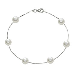 Pulsera - plata 925 - perlas de agua dulce - Ø de la perla: 6.5 - 7 mm