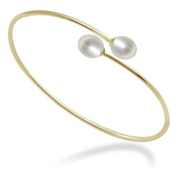Pulsera - plata 925 chapada en oro amarillo - perla de agua dulce - Ø de la perla: 8 mm