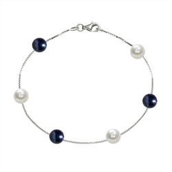 Pulsera - plata 925 - perlas de agua dulce - Ø de la perla: 6.5 - 7 mm