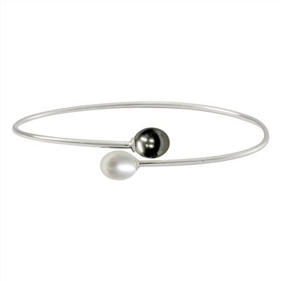 Pulsera - plata 925 - perlas de agua dulce - Ø de la perla: 7.5 - 8 cm