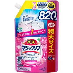 KAO Спрей-пенка чистящий для ванной комнаты с ароматом роз Magiclean 820 мл сменка