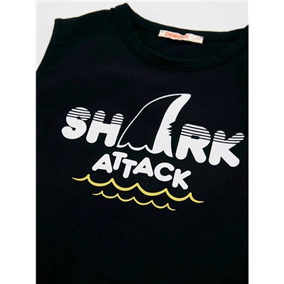 Denokids Комплект с шортами-капри для мальчика Shark Attack