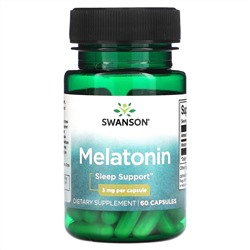 Swanson, Мелатонин, 3 мг, 60 капсул