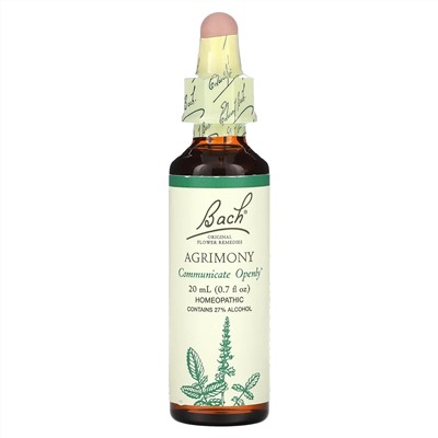 Bach, Original Flower Remedies, репейник, 20 мл (0,7 жидк. Унции)