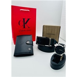 Подарочный набор для мужчины ремень, кошелёк, часы и коробка 2020555