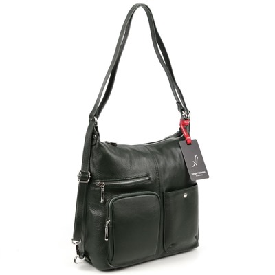 Женская кожаная сумка-рюкзак Sergio Valentini SV-90121 Блекиш Грин