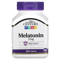 21st Century, Мелатонин, 3 мг, 200 таблеток