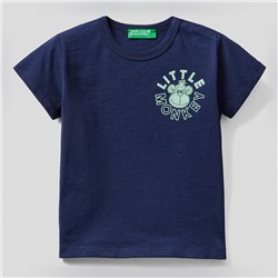 T-Shirt - 100% Baumwolle - bedruckt - dunkelblau