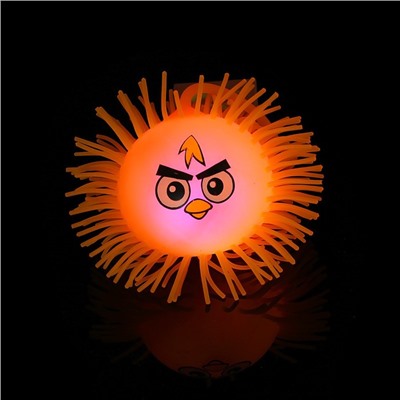 Мяч детский резиновый ёжка «Феликс», резиновый, световой, цвета МИКС