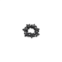 HEMATITE ELASTIC RING BIG STARS