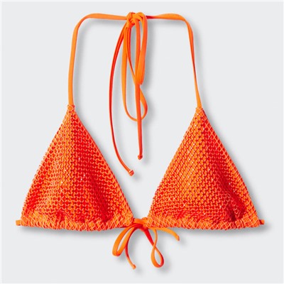 Top bikini strass Tracy - arancione