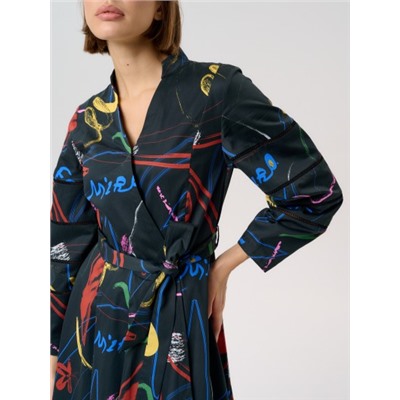 Платье женское 12421-35018 multicolor-black