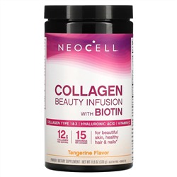 NeoCell, Collagen Beauty Infusion, смесь для приготовления напитка с биотином, вкус мандарина, 330 г (11,6 унции)