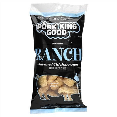 Pork King Good, Ароматизированный Chicharrones, Ranch, 49,5 г (1,75 унции)