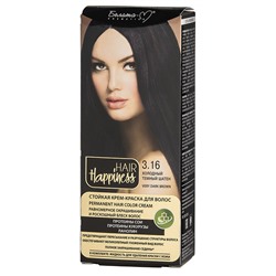 HAIR Happiness Стойкая крем-краска для волос тон № 3.16 Холодный темный шатен