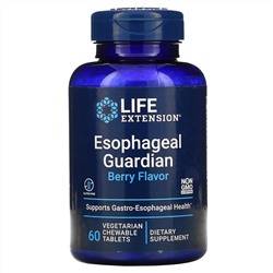 Life Extension, Esophageal Guardian, ягоды, 60 вегетарианских жевательных таблеток