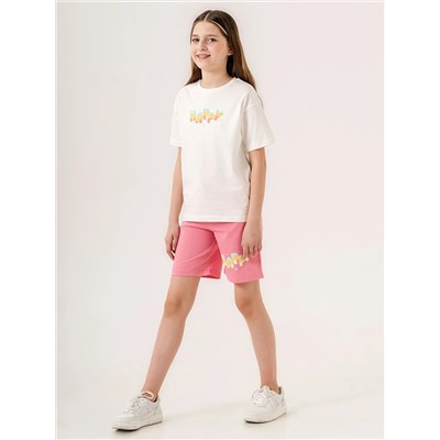 Mışıl Kids: футболка и шорты с круглым вырезом для девочек, комплект из 2 предметов