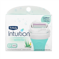 Schick, Intuition, Sensitive Care, сменные картриджи, 6 картриджей