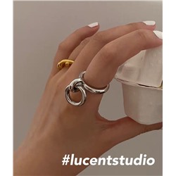 Кольцо серебро  Lucentstudio  японский дизайнерский стиль