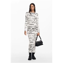 Midi dress with phrase