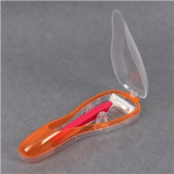 Органайзер для бритвы, с крышкой, 17,5 × 5,8 × 3,5 см, цвет прозрачный/оранжевый