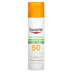 Eucerin, Oil Control, легкий солнцезащитный лосьон для лица, SPF 50, 75 мл (2,5 жидк. Унции)