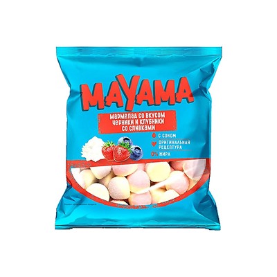 «Mayama», мармелад жевательный со вкусами клубники и черники со сливками, 70 г