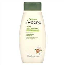 Aveeno, Ежедневный увлажняющий гель для душа с йогуртом, ваниль, 532 мл (18 жидк. Унций)