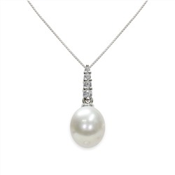 Collar con colgante - plata 925 - circones y perla de agua dulce - Ø de la perla: 8.5 - 9 mm