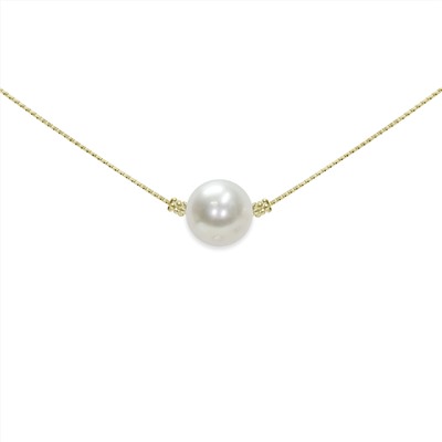 Collar - oro amarillo 18 kt - perla de agua dulce - Ø de la perla: 7.5 - 8 mm