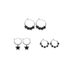 SET 3 ORECCHINI STELLE EMATITE