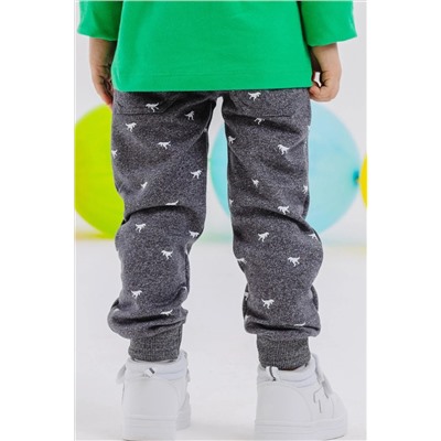 Нижняя одежда Breeze для мальчиков с узором динозавра и кружевным карманом для аксессуаров темно-серого меланжевого цвета (для детей 3–8 лет)