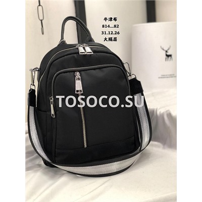 814 black рюкзак текстиль 31x26х12