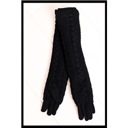 Удлиненные перчатки черные