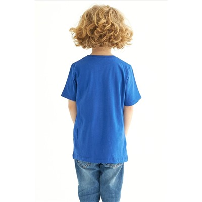 Zepkids Цветная футболка Saks для мальчиков с круглым вырезом и короткими рукавами с футбольным принтом