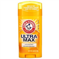 Arm & Hammer, UltraMax, твердый дезодорант-антиперспирант, без запаха, 73 г (2,6 унции)