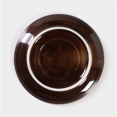 Блюдце фарфоровое «Акварель», d=14.5 см, цвет коричневый