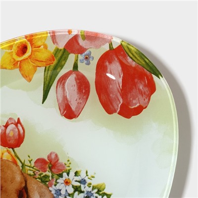 Блюдо сервировочное овальное Доляна «Акварель», 24,5×15×2 см, стекло
