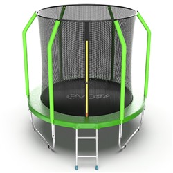 Батут EVO JUMP Cosmo Internal 10 ft, d=305 см, с внутренней сеткой и лестницей, зелёный