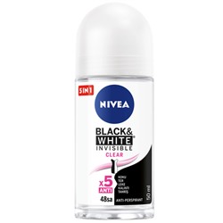 Nivea Invisible For Black White Roll On Clear 50 ml
